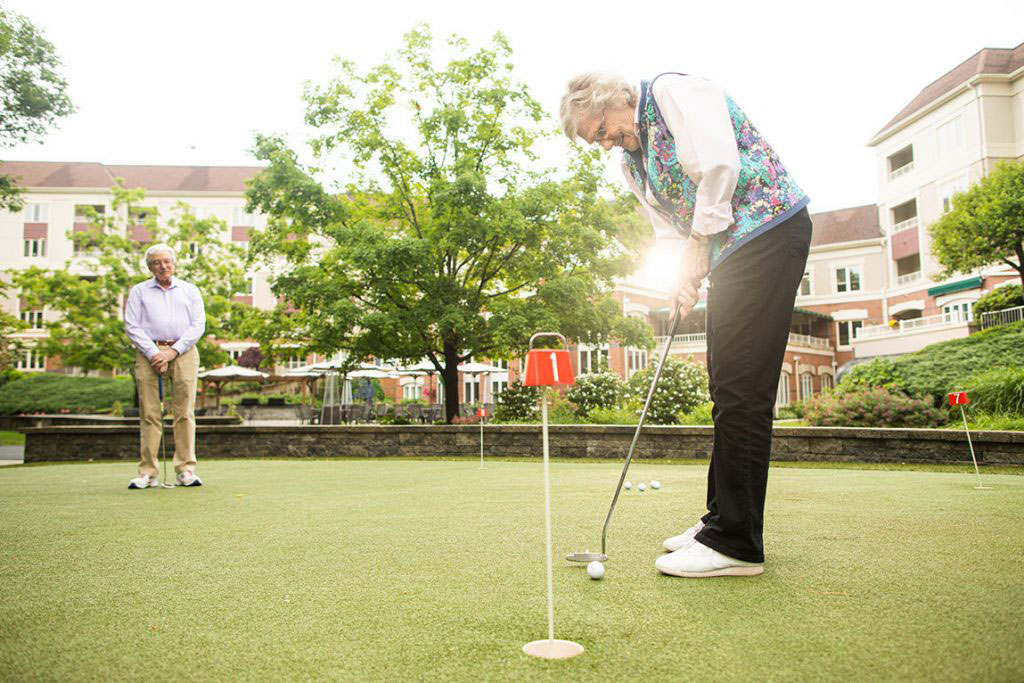 People playing a game of golf