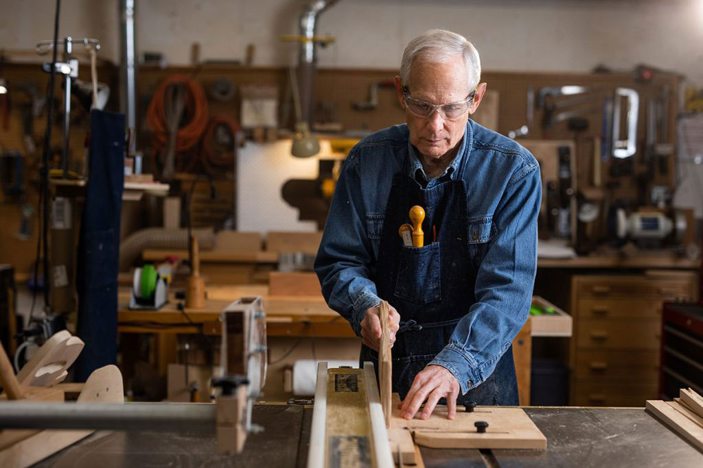 A man doing woodworking