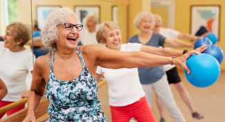 A group of people exercising