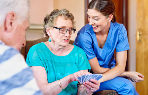 People playing a card game