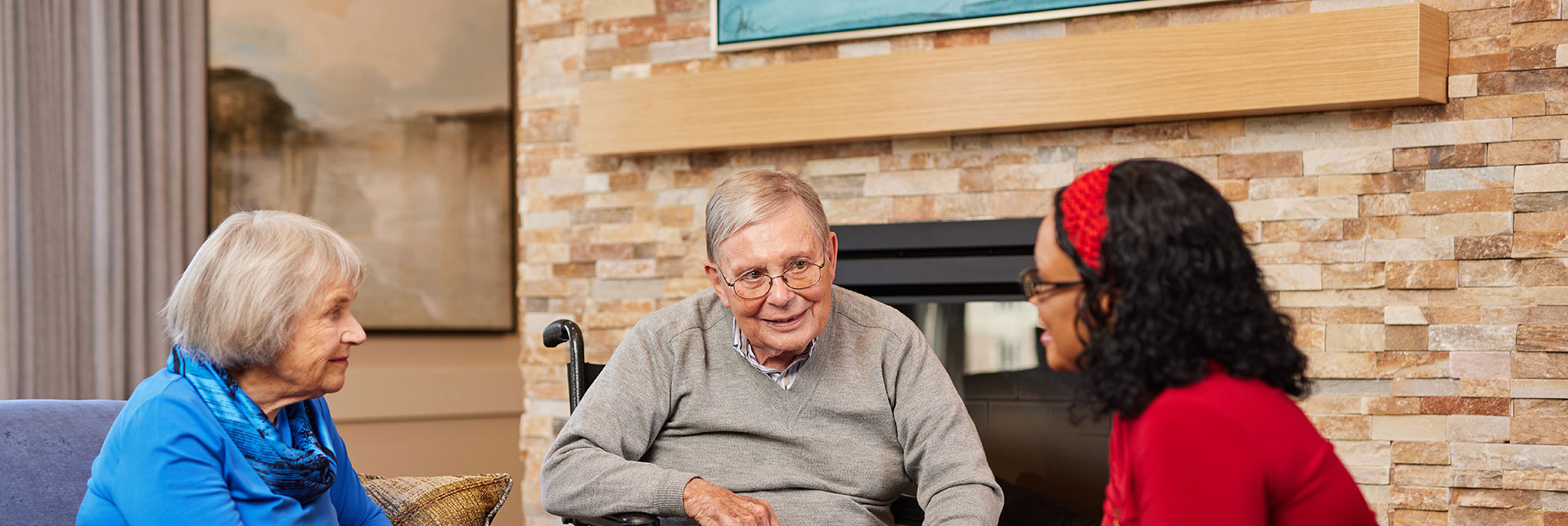 A couple talking with a health care provider